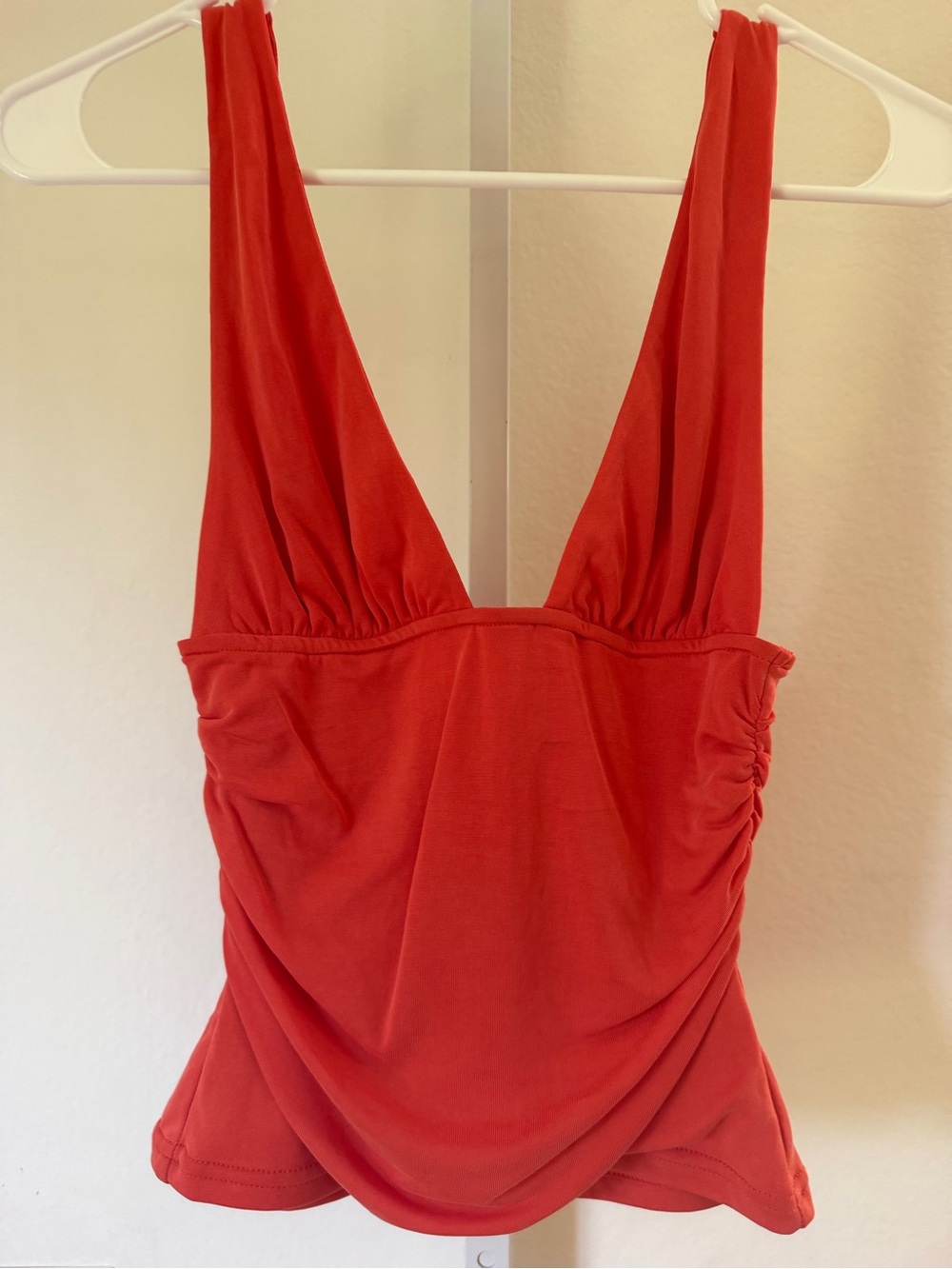 Princess Polly Red Plunge Draped Crop Top